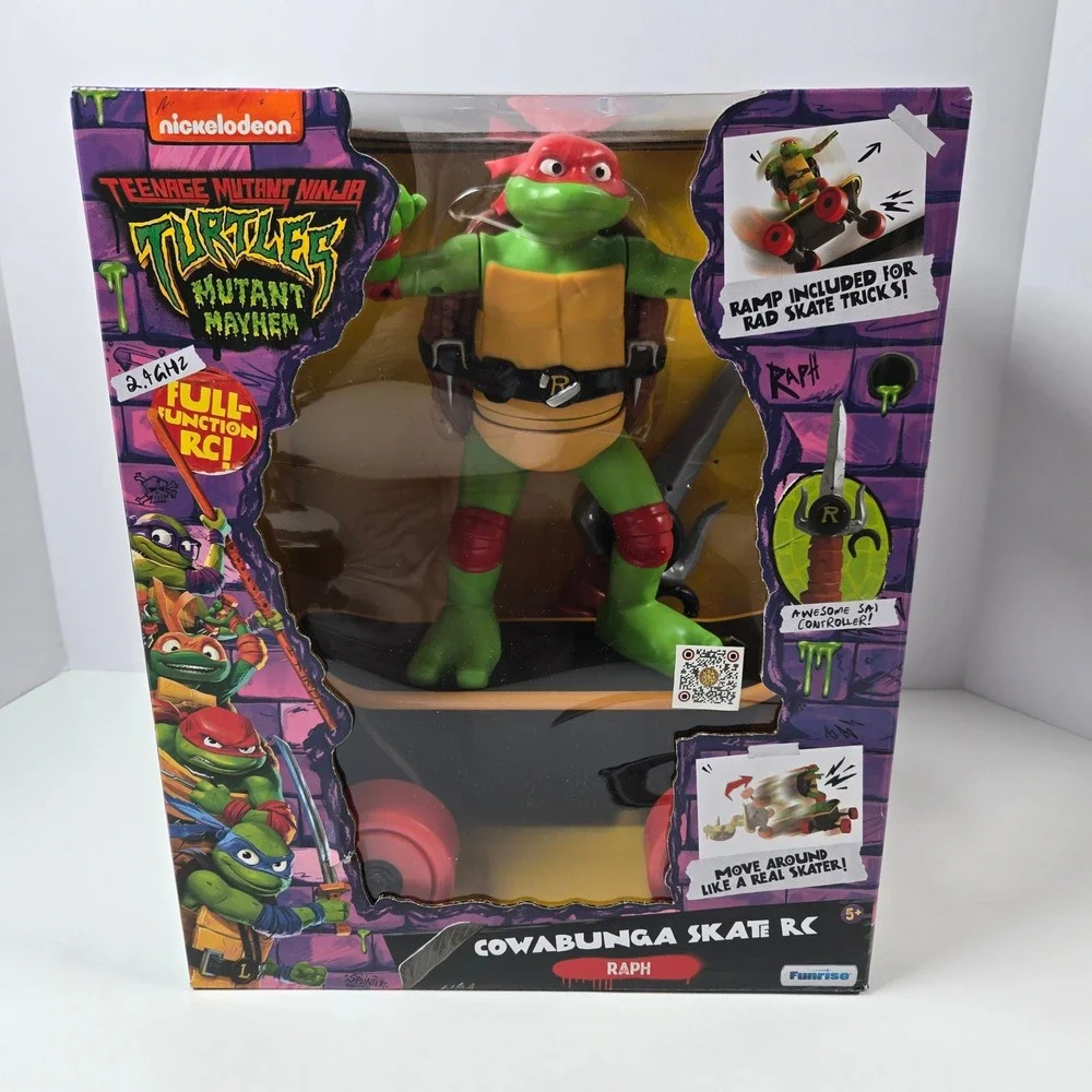 Funrise TMNT Mutant Mayhem Raphael Cowabunga Skate RC Toy Green Skateboard New